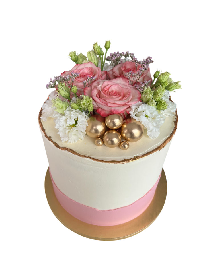 Hochzeitstorte mit Blumendeko